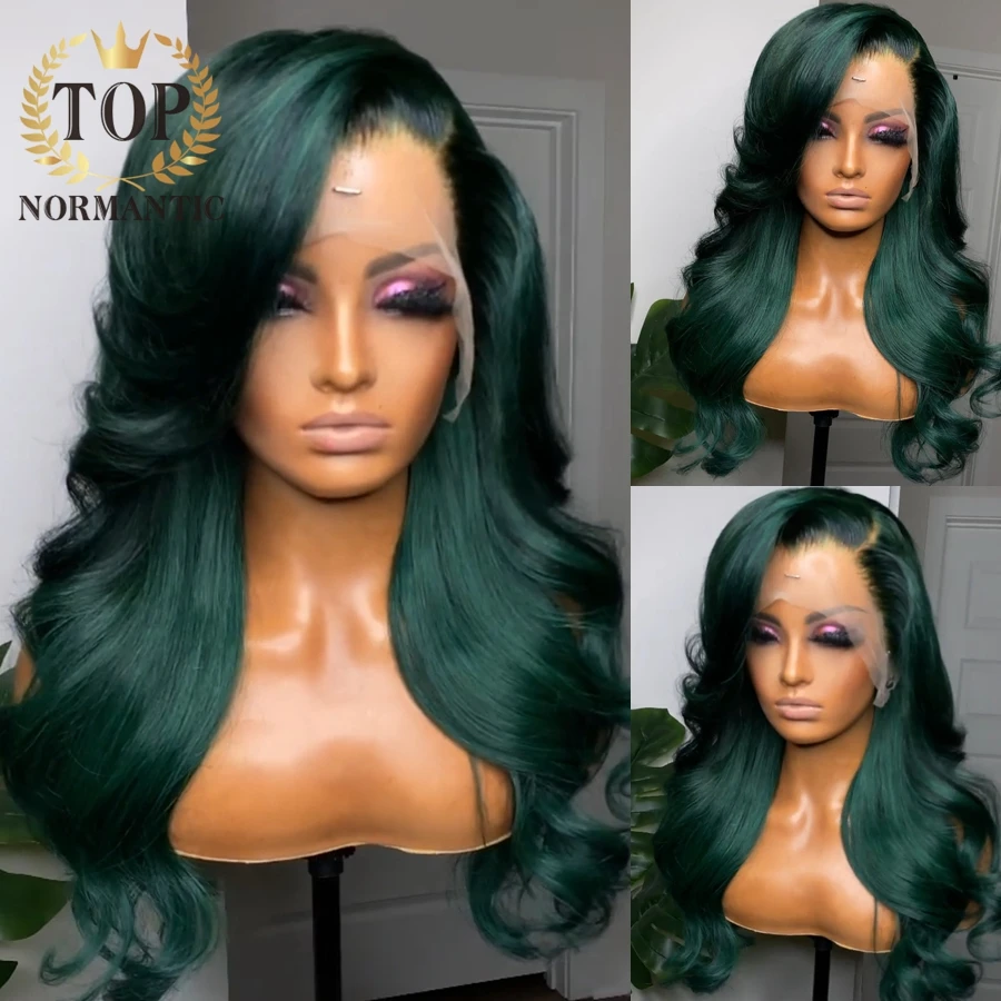 colored green lace front human hair